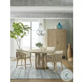 Surfrider Light Natural 48" Rattan Round Dining Table