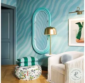 Neon Blue Large Wall Mirror