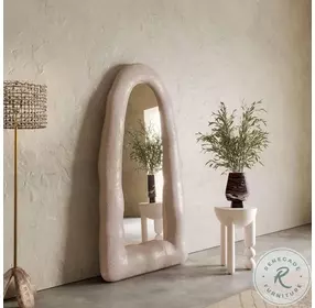 Kaia Cream Textured Small Floor Mirror