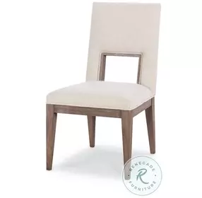 Casa Bella Timber Grey And Beige Upholstered Dining Side Chair