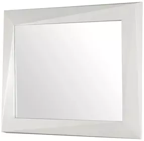 Rex White Rectangular Faceted Wall Mirror