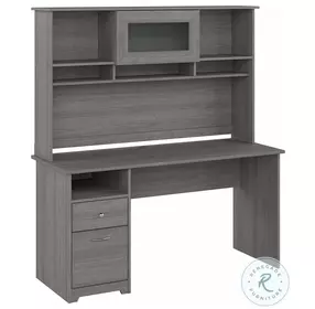 Cabot Modern Gray 60" Computer Home Office Set with Hutch