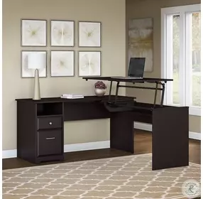 Cabot Espresso Oak Rectangular Sit To Stand Desk