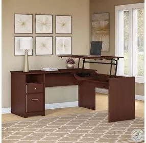 Cabot Harvest Cherry Rectangular Sit To Stand Desk