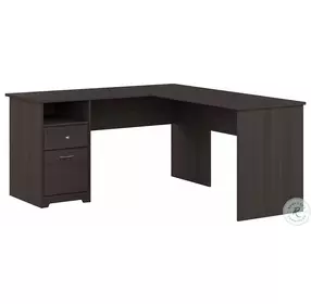 Cabot Heather Gray 60" L Shaped Home Office Set with Drawers