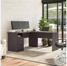 Cabot Heather Gray 60" L Shaped Computer Desk with Drawer