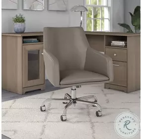 Cabot Washed Gray Mid Back Swivel Box Chair