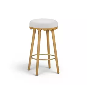 Oodle Cream Performance Vegan Mohair Upholstered Bar Stool