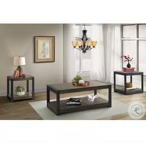 Enrico Caesar Warm Walnut And Black Square End Table