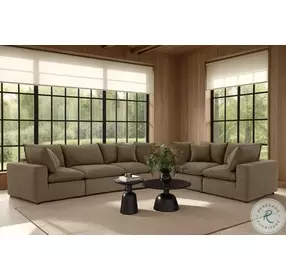 Cali Chocolate Brown Performance Velvet Modular Loveseat