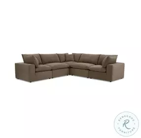 Cali Chocolate Brown Performance Velvet Modular L-Sectional