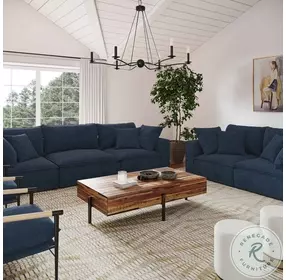 Cali Navy Performance Fabric Modular Loveseat
