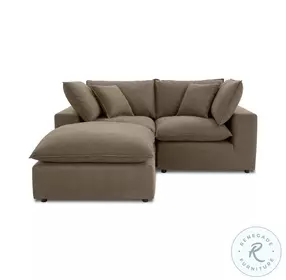 Cali Chocolate Brown Performance Velvet Small Modular Sectional