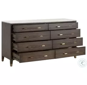Cambria Dutch Brown Oak 8 Drawer Double Dresser