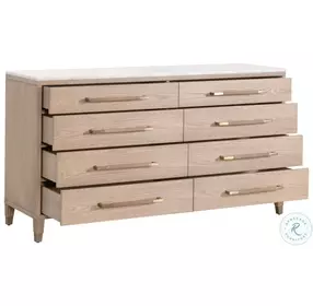 Cambria Natural Oak 8 Drawer Double Dresser
