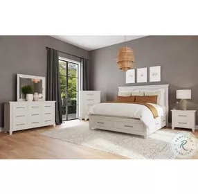 Henrik Ivory King Storage Panel Bed