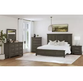 Henrik Gray King Panel Bed