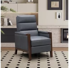 Carolyne Santa Fe Ocean Leather Push Thru The Arms Recliner