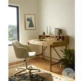 Edna Fedora Oatmeal Performance Fabric Desk Chair