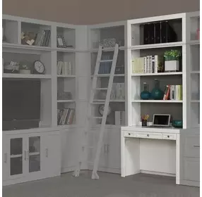 Catalina Cottage White 2 Piece 40" Library Desk with Hutch