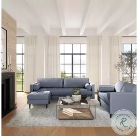 Cave Navy Tweed Loveseat