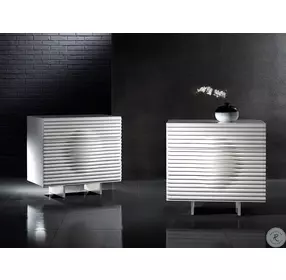 Moon High Gloss White Lacquer Nightstand
