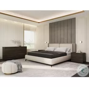 Ayla Taupe Upholstered Storage King Panel Bed