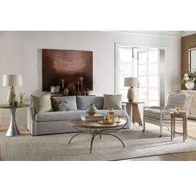 Echoes Light Echo Oak and Gray Round Side Table