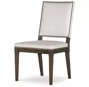 Monterey Hawthorne Dark and Cream Upholstered Side Chair with Nailhead Trim