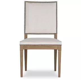 Monterey Hawthorne Light and Cream Upholstered Side Chair with Nailhead Trim