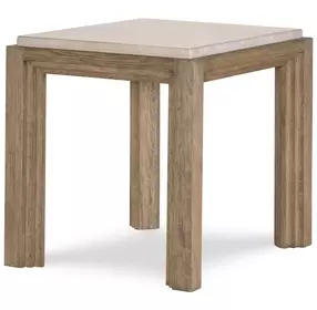 Monterey Hawthorne Light and Beige Square Travertine Top Lamp Table