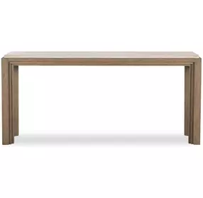 Monterey Hawthorne Light and Beige Rectangular Travertine Top Console Table