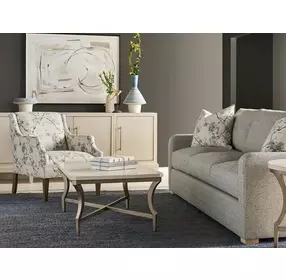Oakmere White and Aged Pewter Quartz Top Occasional Table Set