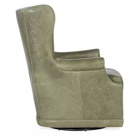 Mai Bellaire Tranquil Sage Leather Swivel Club Chair
