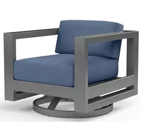 Redondo Spectrum Indigo Upholstered Outdoor Swivel Club Chair