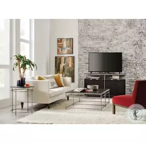 Bellmont Black And Brushed Pewter Metal TV Stand