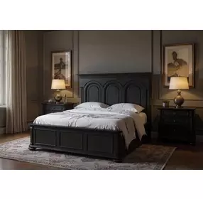 Atrium Black King Panel Bed