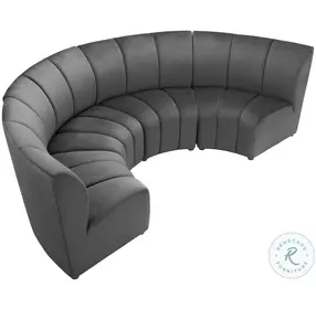 Garbi Black Velvet 4 Piece Modular Sectional