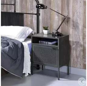 Gemma Gray Nightstand With USB Port