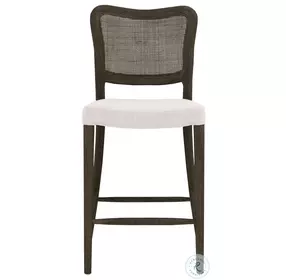 Cela Bisque And Matte Brown Oak Counter Height Stool