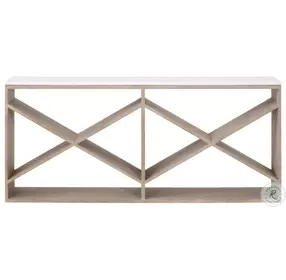 Cellar Gray Oak White Quartz Console Table