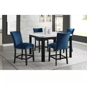 Celine Blue Velvet Counter Height Chair Set Of 2