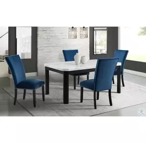 Celine Blue Velvet Side Chair Set Of 2