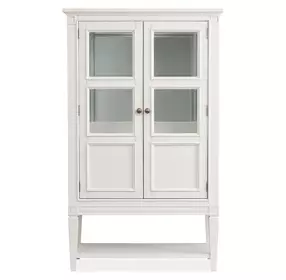 Willowbrook Egg Shell White 2 Glass Door Display Cabinet with LED