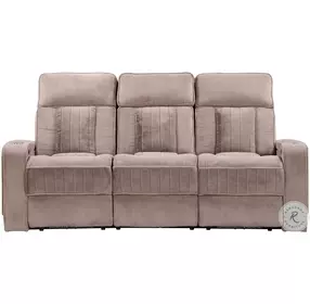 Equinox Mushroom Power Reclining Living Room Set With Drop Down Table