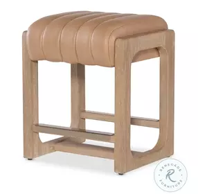 Banyon Bay Toast Top Grain Leather Counter Height Stool