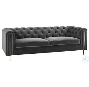 Charlene Gray Velvet Sofa