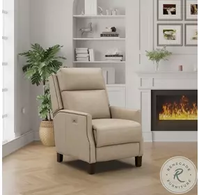 Charlotte Dobbs Putty Power Recliner with Power Headrest