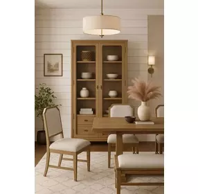 Magnolia Cashew 2 Glass Door Tall Display Cabinet