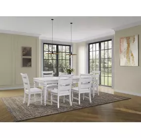 Clover Ridge Whitewash Extendable Dining Table